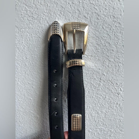 Onyx by Brighton Mens Western Style Belt Black With Silver Size 44 - Picture 3 of 6